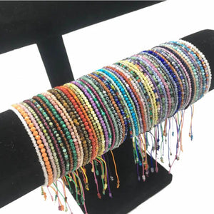2-3mm Natural Stone Beads Choker Bracelet for Men and Women