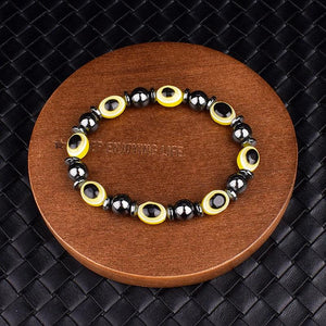 Hematite Beads Bracelet Men Women Health Care Evil Eye Amulet Jewelry