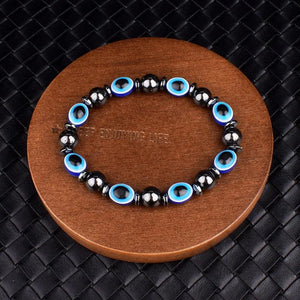 Hematite Beads Bracelet Men Women Health Care Evil Eye Amulet Jewelry