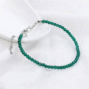3mm Stone Beads Bracelet Small Faceted Rubys Emeralds Quartz Beaded Yoga Bracele
