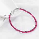 3mm Stone Beads Bracelet Small Faceted Rubys Emeralds Quartz Beaded Yoga Bracele