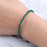 3mm Stone Beads Bracelet Small Faceted Rubys Emeralds Quartz Beaded Yoga Bracele