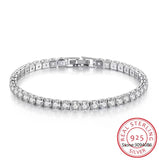 925 Sterling Silver Moissanite Tennis Bracelet for Women 4mm Charm