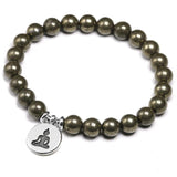 Pyrite Bracelet Charm Lotus Jewelry Energy Healing Stone
