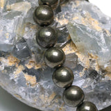 Pyrite Bracelet Charm Lotus Jewelry Energy Healing Stone