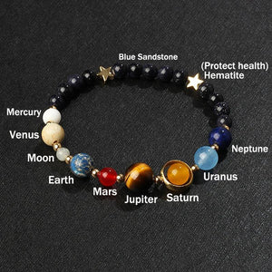Galaxy Planet Bracelet Solar System Natural Stone Beads Bracelet