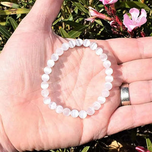Selenite Beads Natural Stone Bracelet Men Women 6 8 10 Mm Stretch X148