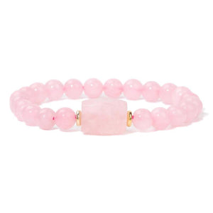 Rose Pink Quartz Citrine Stretch Bracelet Healing Reiki Stone Bangles