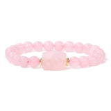 Rose Pink Quartz Citrine Stretch Bracelet Healing Reiki Stone Bangles