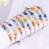 CSJA 7 Chakra Natural Stone Bracelet Reiki Amethysts Chain