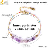 CSJA 7 Chakra Natural Stone Bracelet Reiki Amethysts Chain