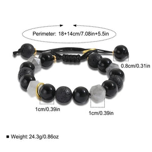 Volcanic Stone Beaded Bracelets Men Women Braided Yoga Bracelet