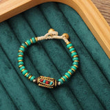 Tibetan Ethnic Stone Bracelet Men Women Nepal Beads Braided Bracelet