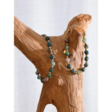 Indian Agate Stone Beads Bracelet Stainless Steel Summer Jewelry