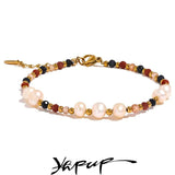 Pearl Bead Chain Bling Bracelet Bangle Stainless Steel