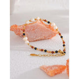 Pearl Bead Chain Bling Bracelet Bangle Stainless Steel