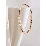 Pearl Bead Chain Bling Bracelet Bangle Stainless Steel