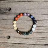 Aquamarine Prayer Bracelet, 7 Charm Japa Mala Spiritual Jewelry