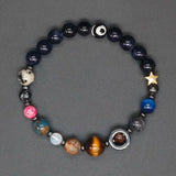 Natural Stone Beads Solar System Bracelet Couple Galaxy Planets Bracelet