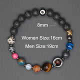 Natural Stone Beads Solar System Bracelet Couple Galaxy Planets Bracelet