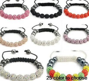 Micro Pave CZ Disco Ball Beads Bracelet - Hot Colors - Wedding Gift