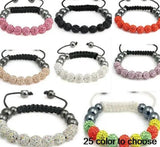 Micro Pave CZ Disco Ball Beads Bracelet - Hot Colors - Wedding Gift