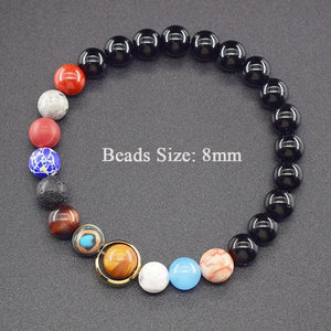 Galaxy Solar System Couple Bracelet Men Universe Eight Planet Natural Stone Bead