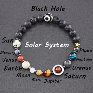 Galaxy Solar System Couple Bracelet Men Universe Eight Planet Natural Stone Bead