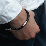 Men's Leather Bracelet Vintage Stainless Steel Magnet Clasp