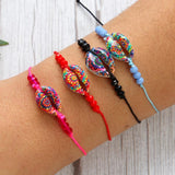 Crystal Shell Beads Bracelet Set for Couples Women Adjustable Anklet Jewelry