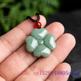 Green Burmese Jadeite Pendant Necklace Amulet Real Fine Jewelry Carved Gemstone