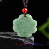 Green Burmese Jadeite Pendant Necklace Amulet Real Fine Jewelry Carved Gemstone