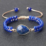 Chalcedony Stone Wrap Bracelet w/ Lazurite Pendant