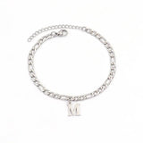 Classic A-Z Initial Letter Bracelet Men Stainless Steel Chain Bracelet