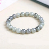 Natural Labradorite Stone Smooth Round Beads Bracelet Elasticity Jewelry