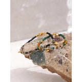 Bohemian Stone Coins Bracelet Stainless Steel Crystal