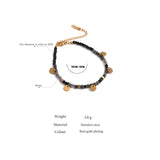 Bohemian Stone Coins Bracelet Stainless Steel Crystal
