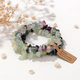 3pcs Gravel Chip Beads Bracelet Natural Stone Stretch Bracelet