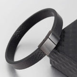 Braided Leather Bracelet Men Women Stainless Steel Magnetic Buckle