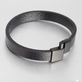 Braided Leather Bracelet Men Women Stainless Steel Magnetic Buckle