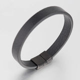 Braided Leather Bracelet Men Women Stainless Steel Magnetic Buckle