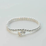 925 Silver Flower Bead Pearl Bracelet Adjustable Temperament Jewelry Gift