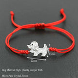 Zodiac Silver Dog Crystal Bracelet Lucky Chakra Braid Bracelet