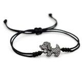 Zodiac Silver Dog Crystal Bracelet Lucky Chakra Braid Bracelet