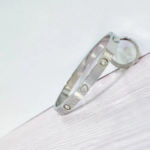 Vintage Zircon Steel Buckle Bracelet for Women