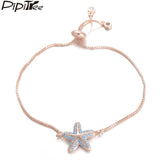 CZ Zircon Starfish Charm Bracelet Adjustable Chain Bangles