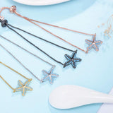 CZ Zircon Starfish Charm Bracelet Adjustable Chain Bangles