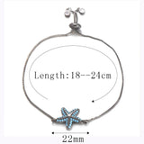 CZ Zircon Starfish Charm Bracelet Adjustable Chain Bangles