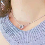 Crystal Round Pendant Necklace Romantic Gift For Women
