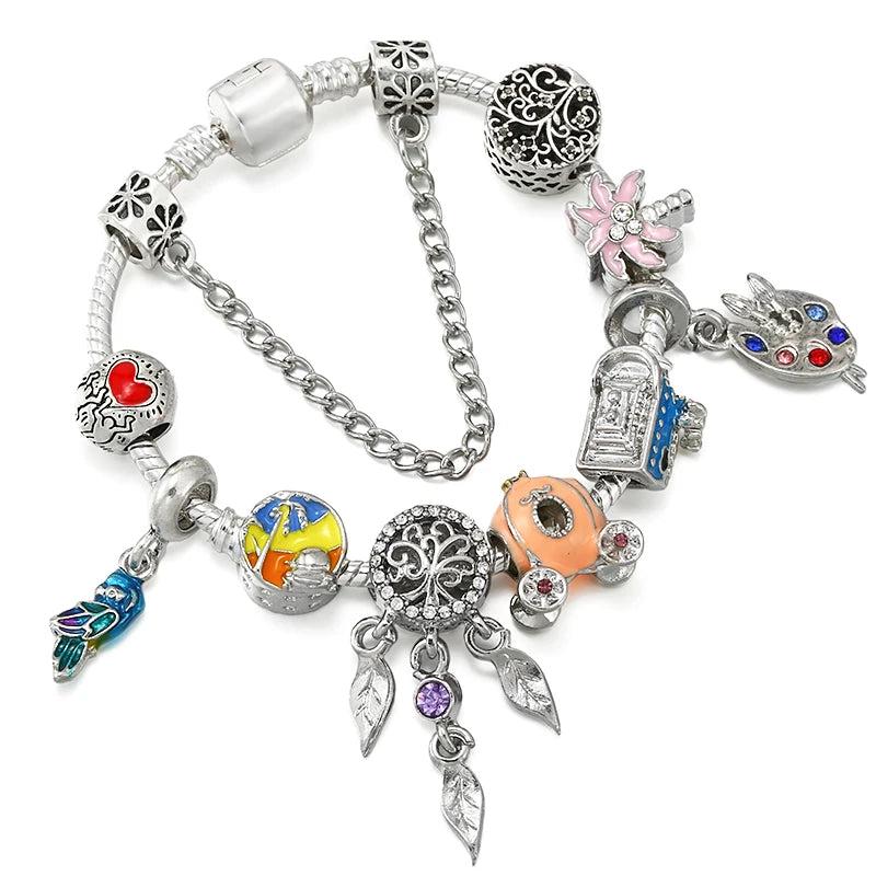 Feather Woodpecker Beads Charm Bracelet Chain DIY Jewelry Gift